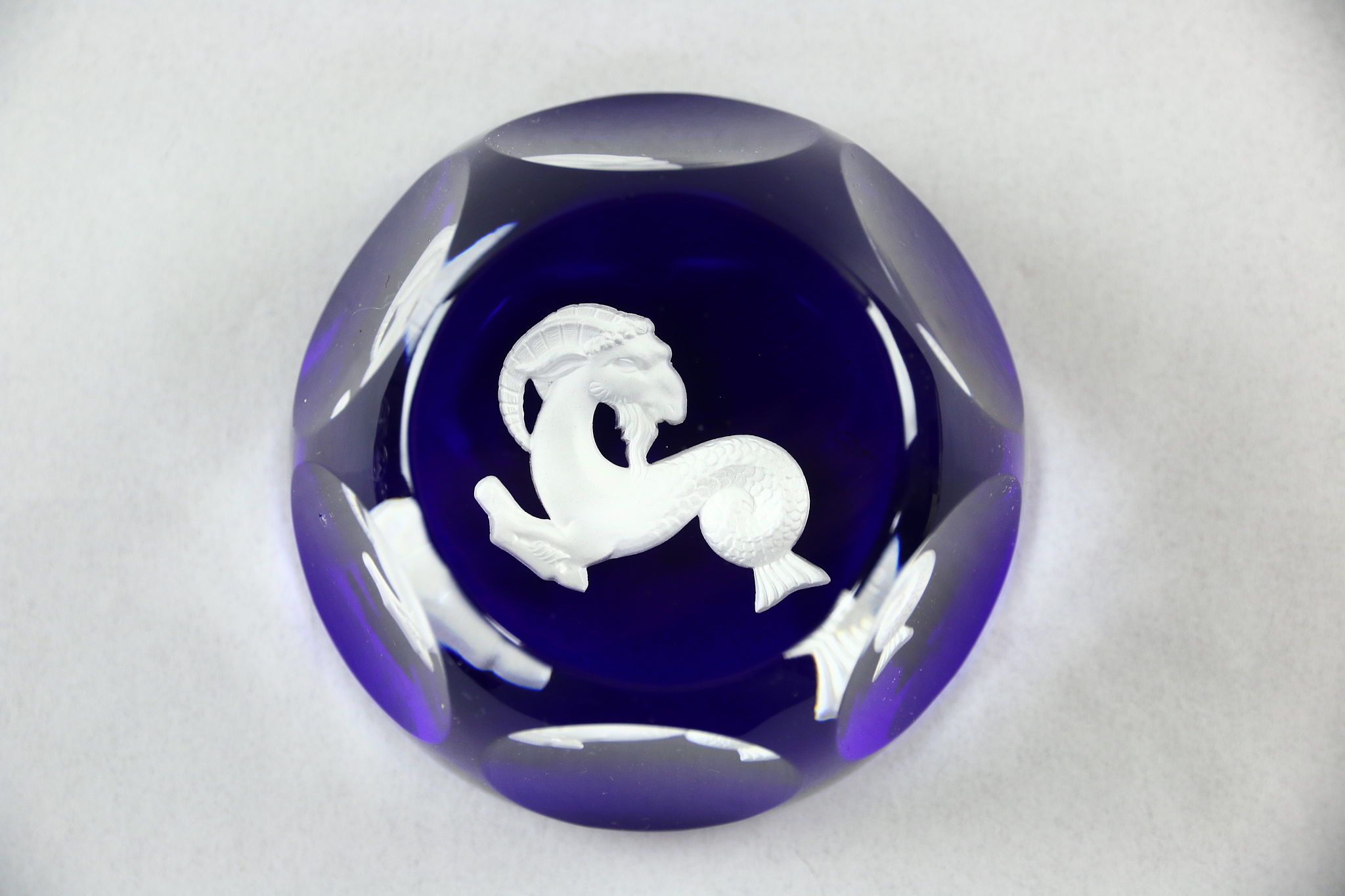 SOLD - Baccarat France Sulphide Paperweight, Capricorn - Harp Gallery ...