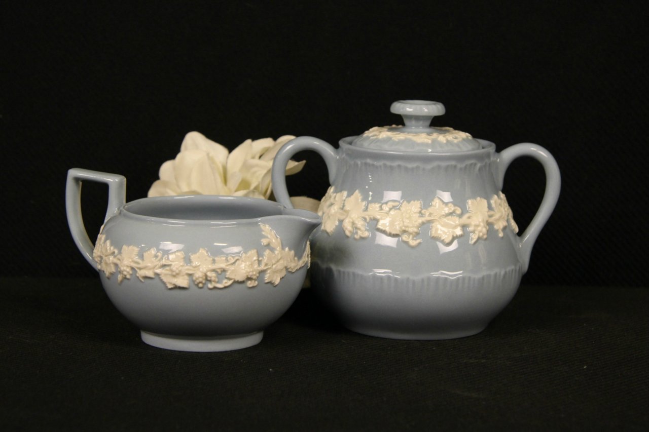Queensware Wedgwood Sugar Creamer Blue White queensware-wedgwood-sugar-creamer-blue-white