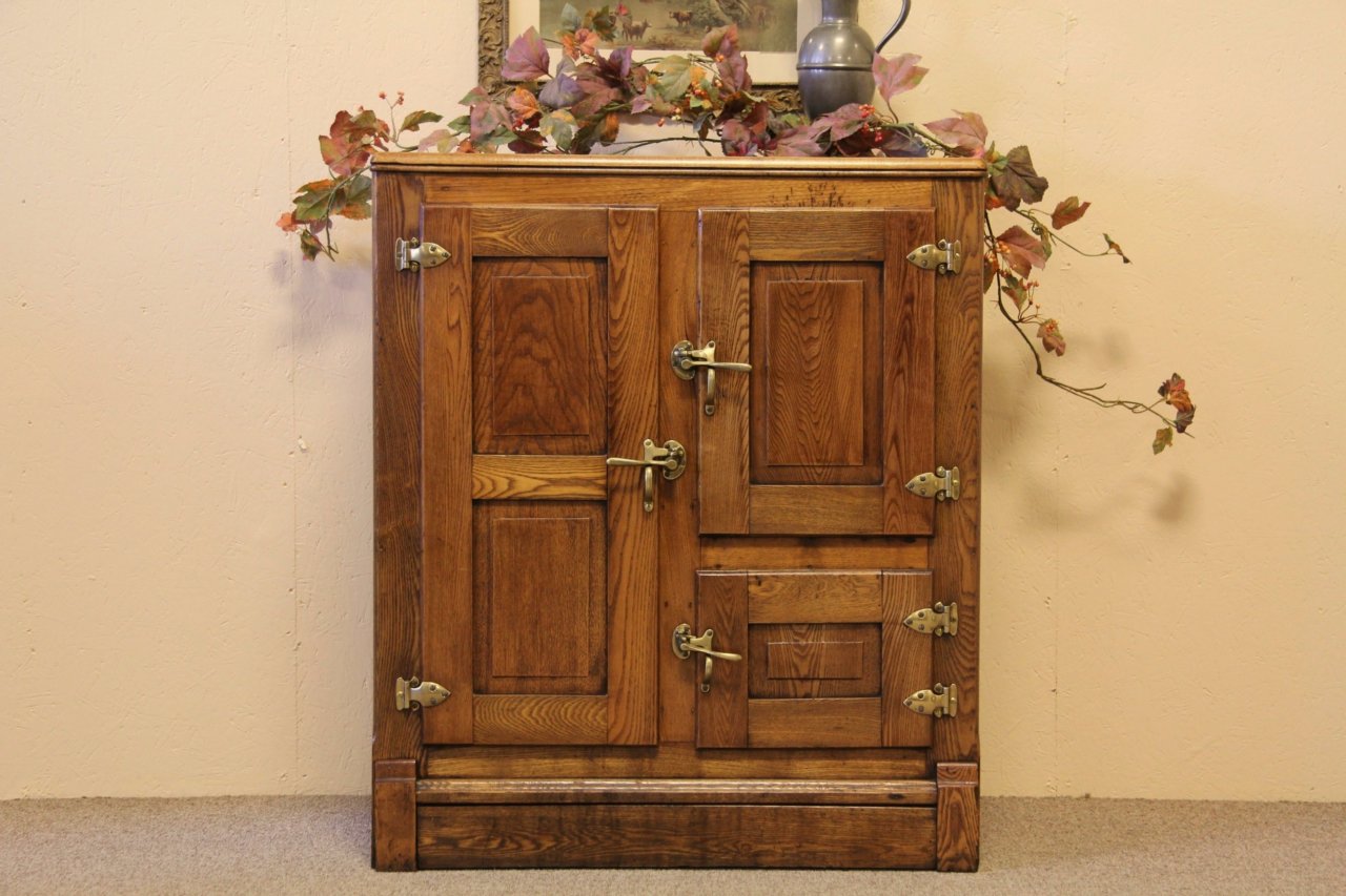 Victorian Oak Antique Ice Box