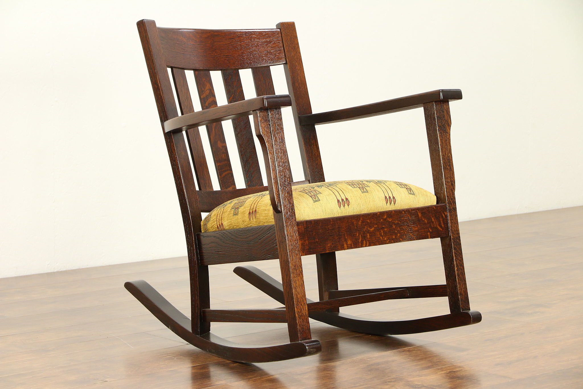 SOLD - Arts &amp; Crafts Mission Oak Antique Rocker, Tall ...