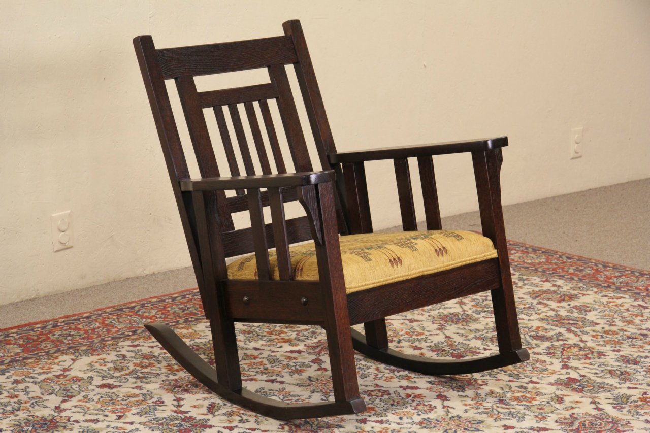 Craftsman Rocker Art & Crafts Mission Oak1910 Antique Rocking Chair Craftsman Rocker