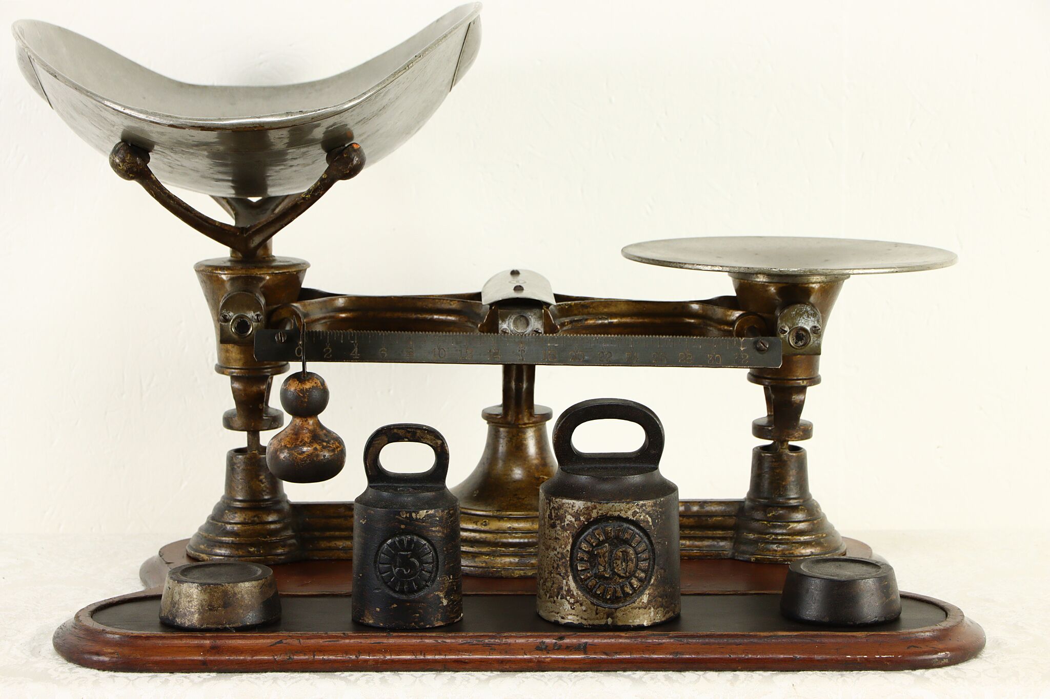 Antique Brass European Scale Weights