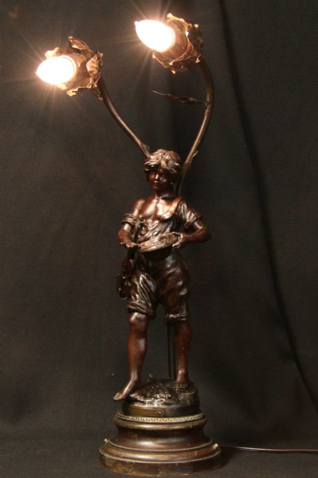 Moreau Gypsy Fiddler Sculpture 1895 Lamp