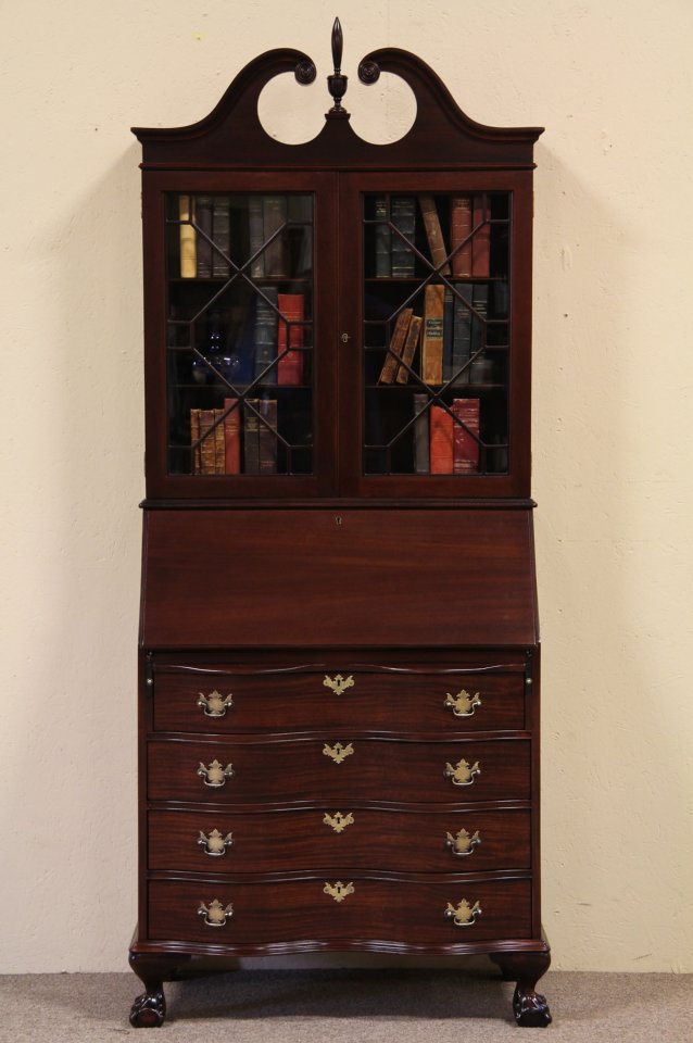 Mahogany Secretary Desk & Bookcase, Secret Drawers