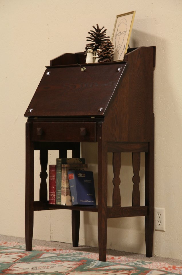 Arts & Crafts Mission Oak Secretary Desk
