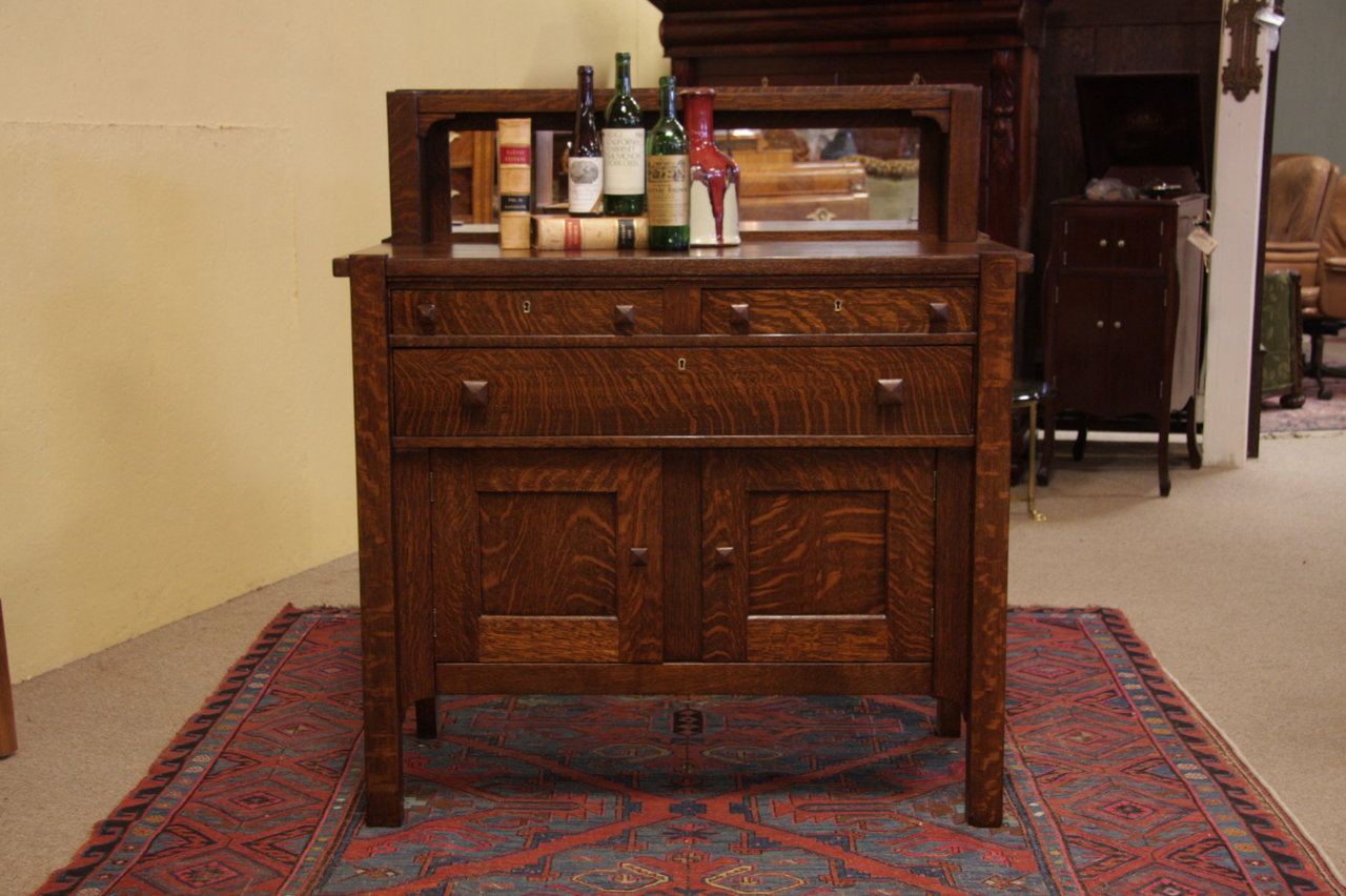 Sideboard w/ Mirror, Arts & Crafts or Mission Oak