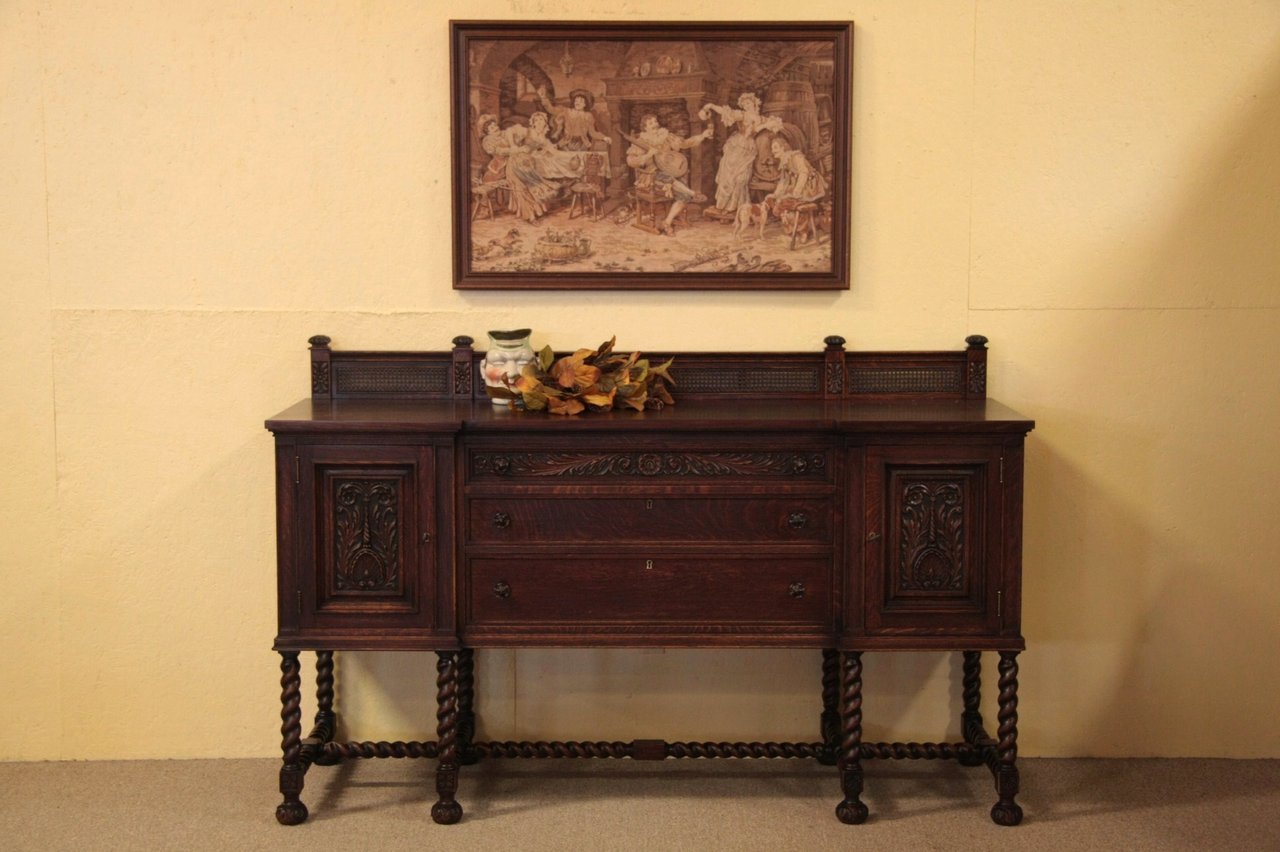 Renaissance Oak Antique Sideboard Buffet