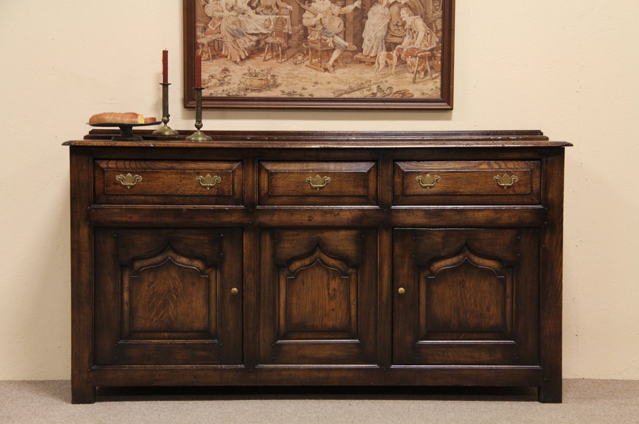 English Carved Oak Sideboard or Buffet