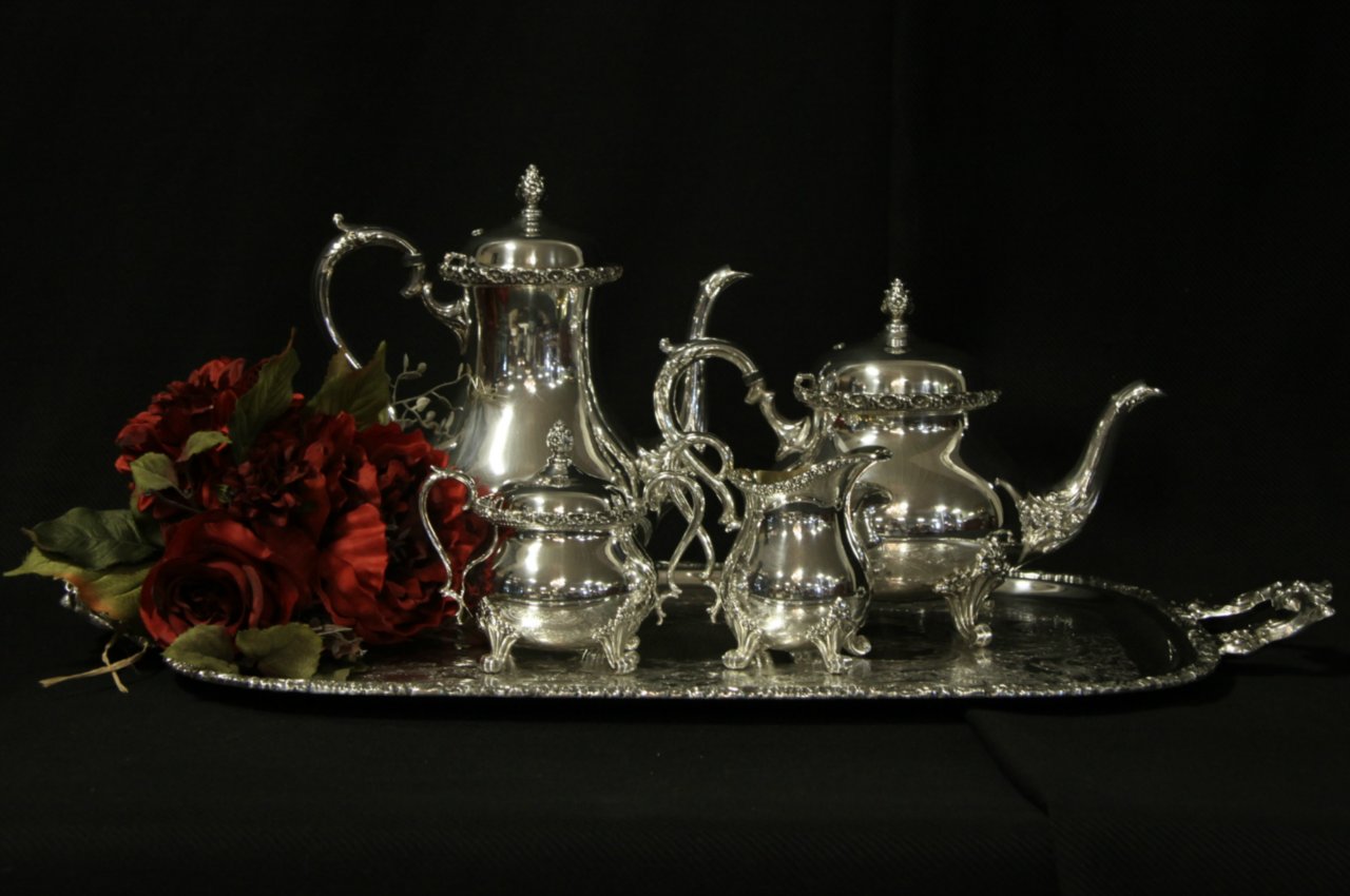 Du Barry Floral Silverplate Coffee & Tea Service, Tray