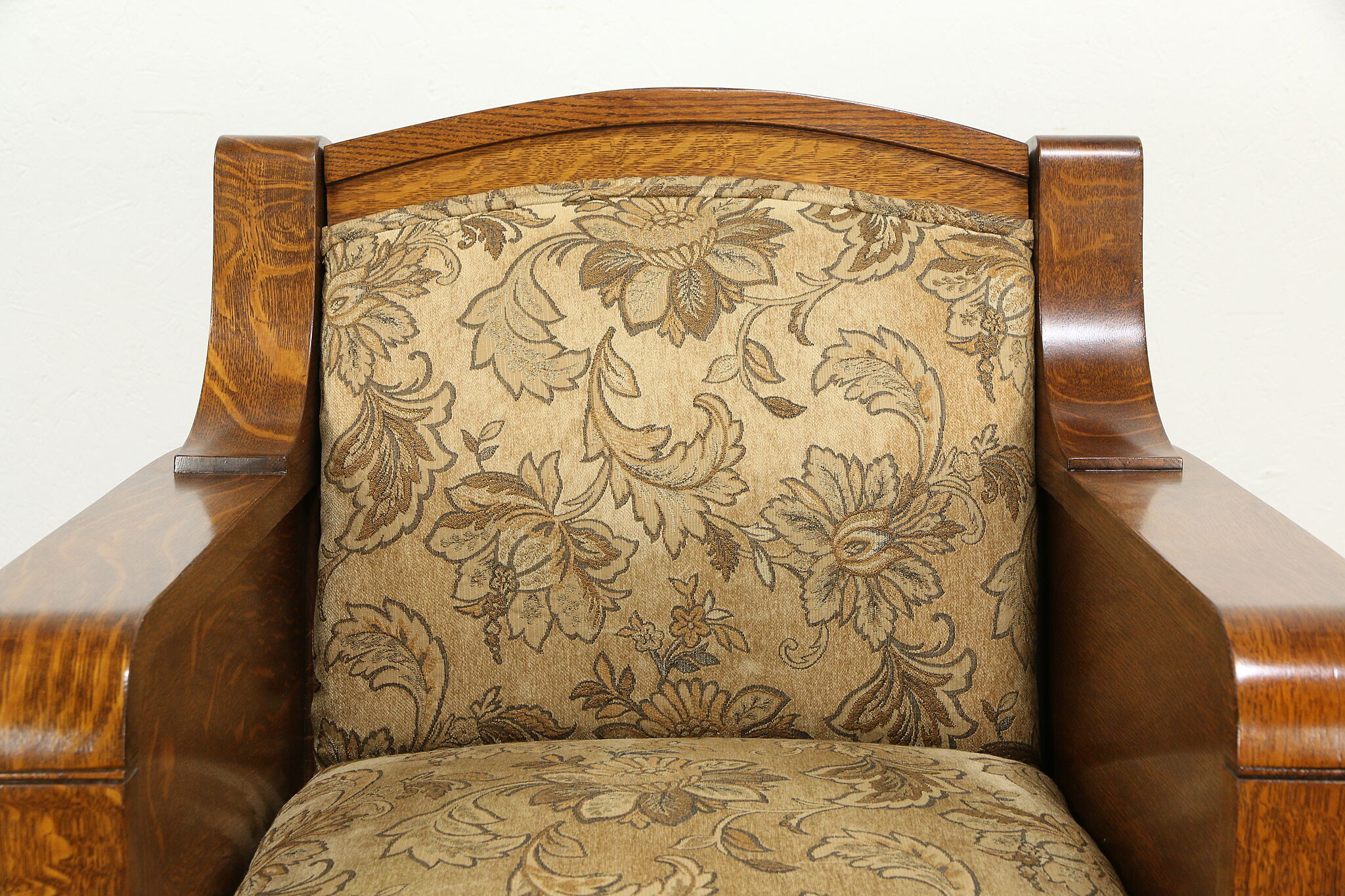 Antique Parlor Rocker Oak Antique 3 Pc Parlor Set, Settee, Chair, Rocker, Recent Upholstery