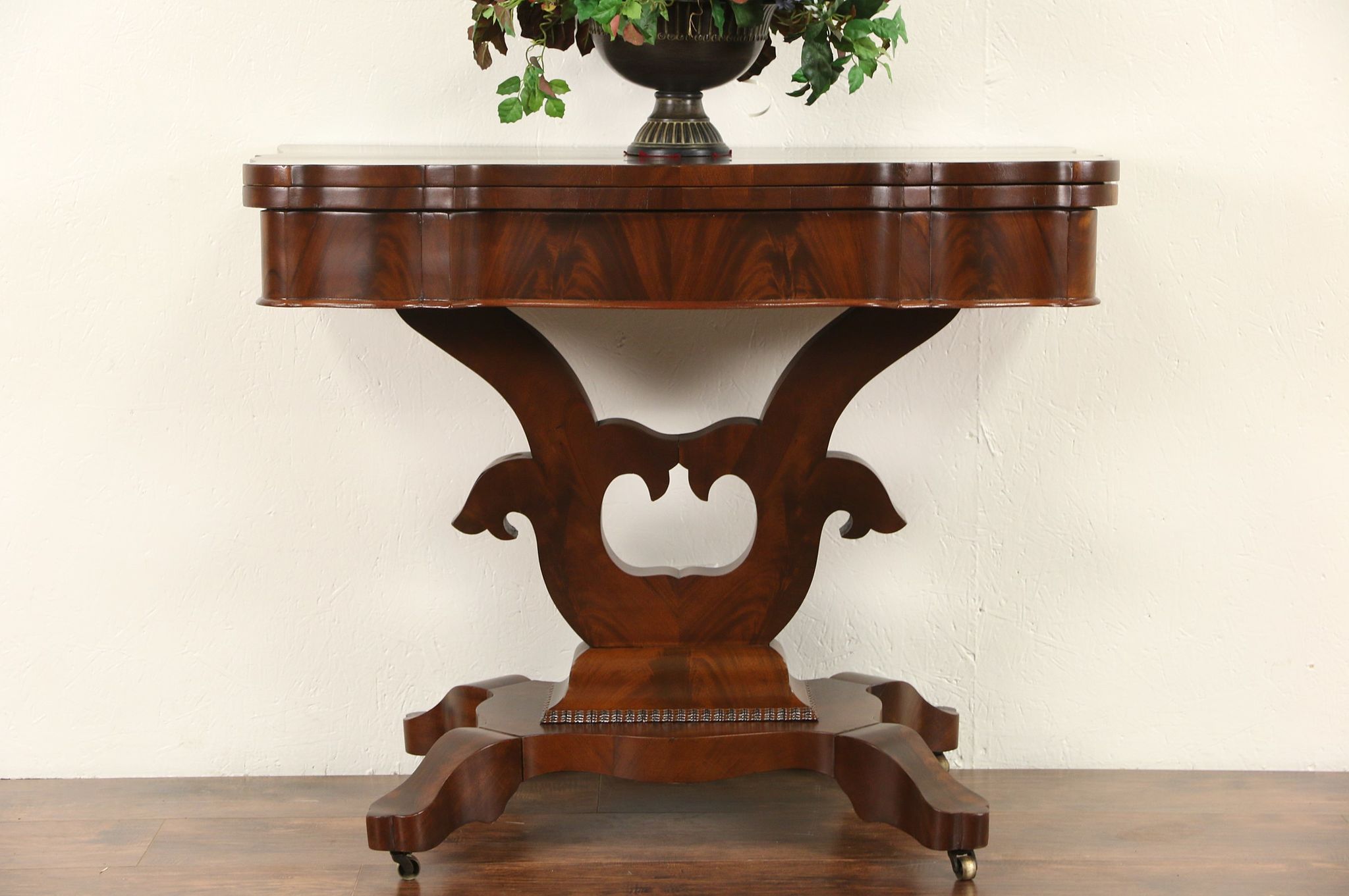 Empire 1840 Antique Console Table, Flip Top for Game Table