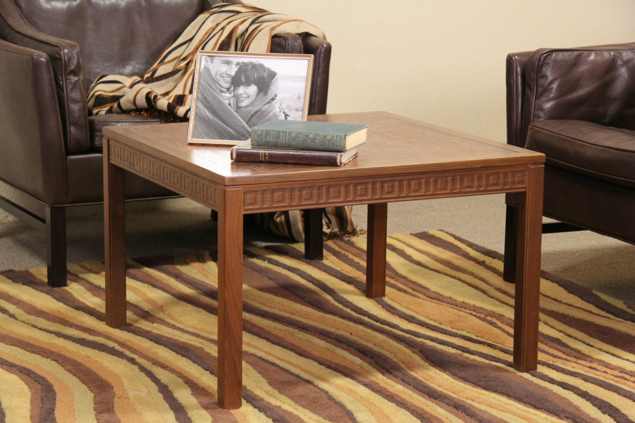 Midcentury Danish Modern Copper Top Coffee Table, 1960 Vintage