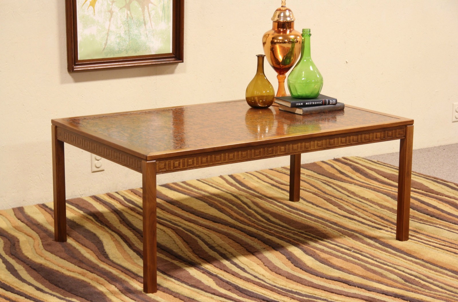 Midcentury Danish Modern Copper Top Coffee Table