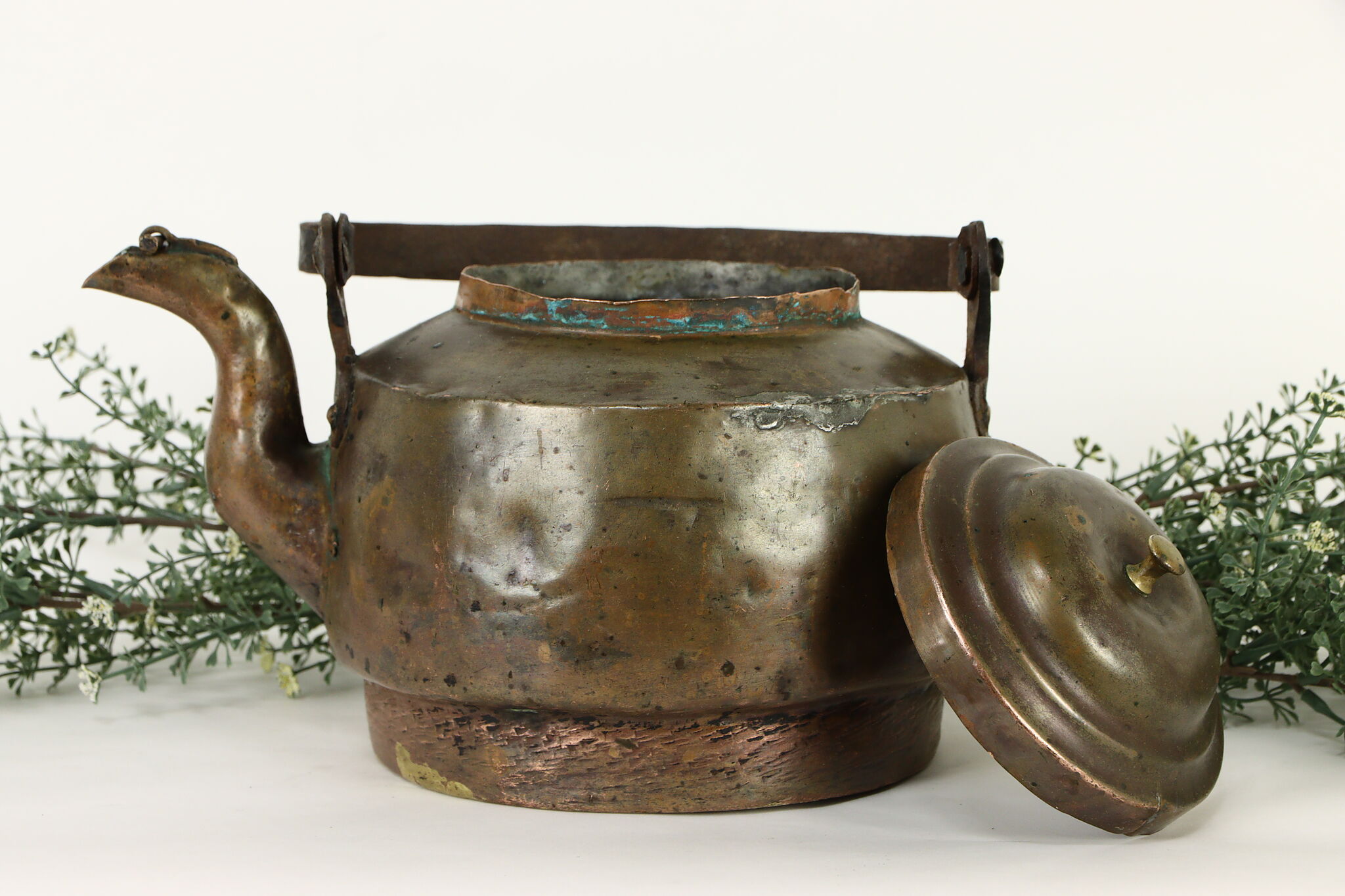 Cute Small Antique Tea for Two Size Copper Tea Kettle