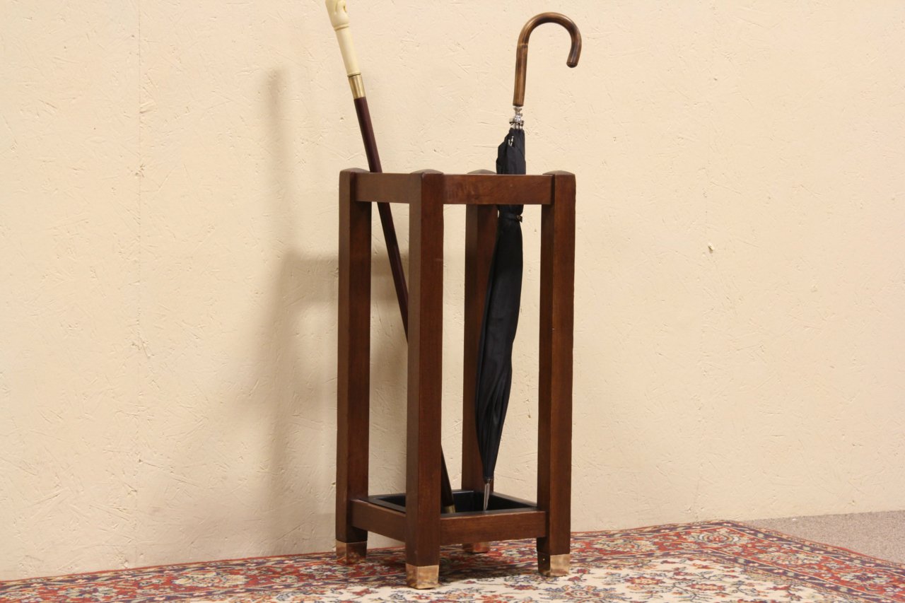 Arts & Crafts Mission Walnut Umbrella or Cane Stand