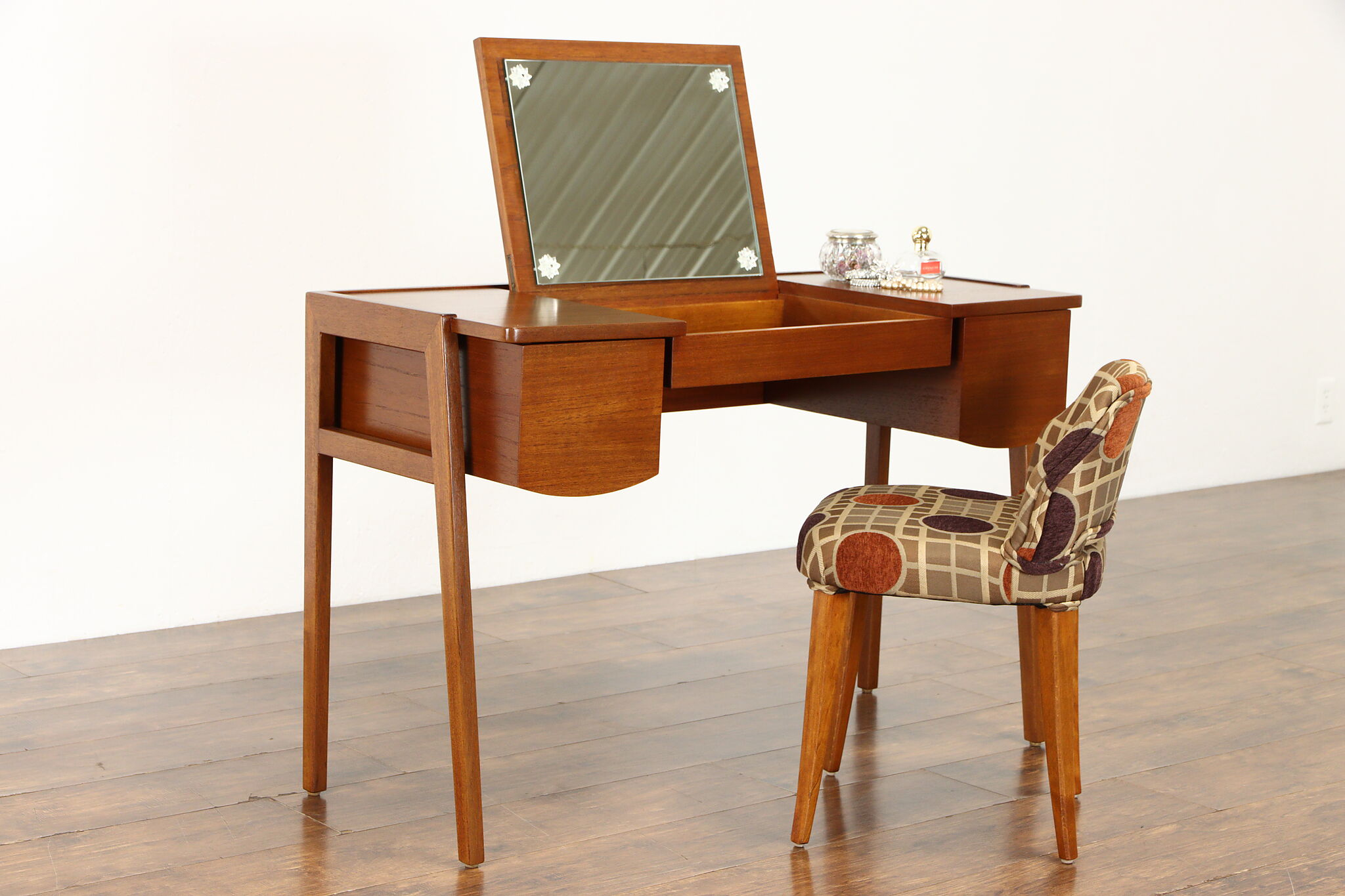 Midcentury Modern Teak 1960 Vintage Vanity or Dressing Table