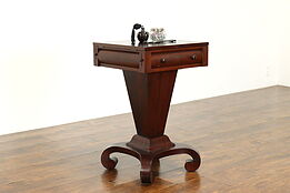 Empire Antique Mahogany Flip Top Sewing Stand, Jewelry Chest, Nightstand #39923