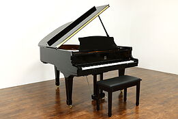 Traditional Ebony Grand Piano with Pianomation Player, 2008 Story & Clark #39942