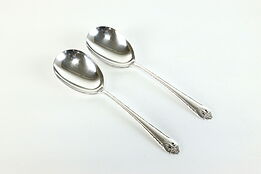 Pair of Victorian Antique Silverplate Serving Spoons, Holmes & Edwards #39950