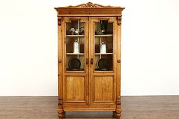 Farmhouse Country Pine Antique Pantry Cupboard, Display Cabinet, Bookcase #39287
