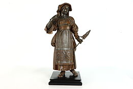 Victorian Antique Statue of an Italian Lady, Ceremonial Dress & Scepter #39176