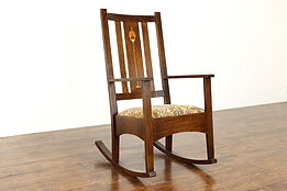 Arts & Crafts Mission Oak Vintage Craftsman Rocking Chair, Stickley #39698