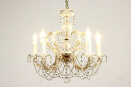 Marie Therese Design Vintage 5 Candle Chandelier, Strass Crystal Prisms #39077