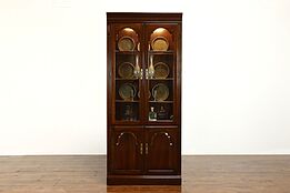 Traditional Vintage Lighted China or Curio Display Cabinet, Ethan Allen #39583