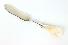 Victorian Antique Silver Cheese or Butter Knife, Pearl Handle #40014