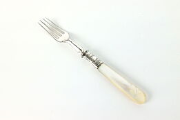 Victorian Antique Silverplate Appetizer or Serving Fork Pearl Handle #40016