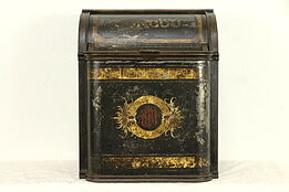 Victorian Painted Tin Antique Tea or Coffee Bin, Caddy or Hopper, Congo #32231