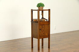 Arts & Crafts Mission Oak Antique Craftsman Smoking Stand Chairside Table #32484