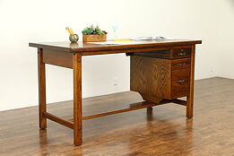 Oak Drafting Table, Work Counter, Kitchen Island, 1940's Vintage 6' Long #32631