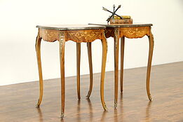 Pair of French Rosewood Marquetry Vintage Nightstands, Lamp or End Tables #32738