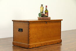 Country Pine Antique Trunk, Blanket Chest or Coffee Table #32807
