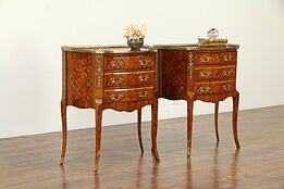 Pair of Tulipwood & Rosewood Italian Chests, End Tables, or Nightstands #33041