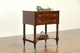 Sheraton Antique Flame Mahogany Nightstand, Lamp or End Table #33094