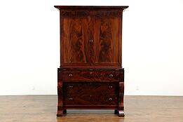 Empire Antique 1830 Mahogany Secretary Desk & Bookcase #33221
