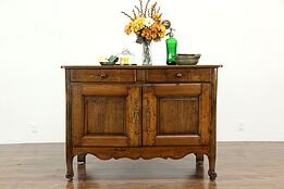 Country French Antique 1800 Provincial Oak Sideboard or Server #33254