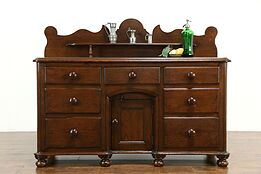 Irish Farmhouse Antique 1860 Country Pine Sideboard, Server or Buffet  #34373