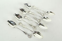 Towle Old Colonial Set of 8 Sterling Silver 5 5/8" & 5 3/4" Tea Spoons  #34468