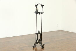 Wrought Iron Antique 1910 Chairside Smoking Stand #34441