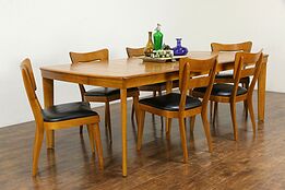 Midcentury Modern Vintage Dining Set 6 Chairs, Table Heywood Wakefield #34544
