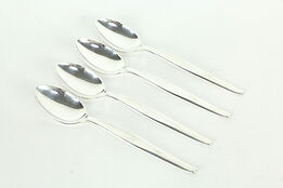 Set of 4 Midcentury Modern Sterling Silver Tea Spoons Contour by Towle #34865