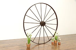 Cast Iron Farmhouse Antique Industrial Salvage 55" Wheel with Spokes #36887