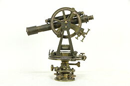 Transit or Theodolite, Antique Brass Surveyor Instrument, Lilley, London #34195