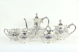 Victorian Antique Silverplate 5 pc Tea & Coffee Set, Barbour #34520