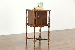 English Tudor Antique Smoking Stand or Chairside Table #34665