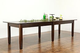 Oak Antique Craftsman 10' Conference, Library or Farmhouse Dining Table #34113