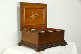 Stella Marmod Freres Antique 15 1/2" Disc Swiss Music Box, Oak Case #35075
